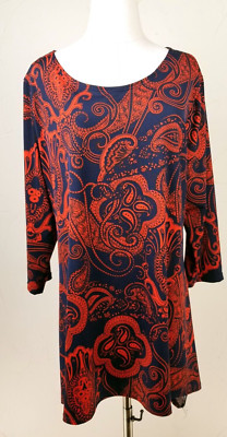 See You In Miami Womens Size 3X Asymmetrical Paisley Top