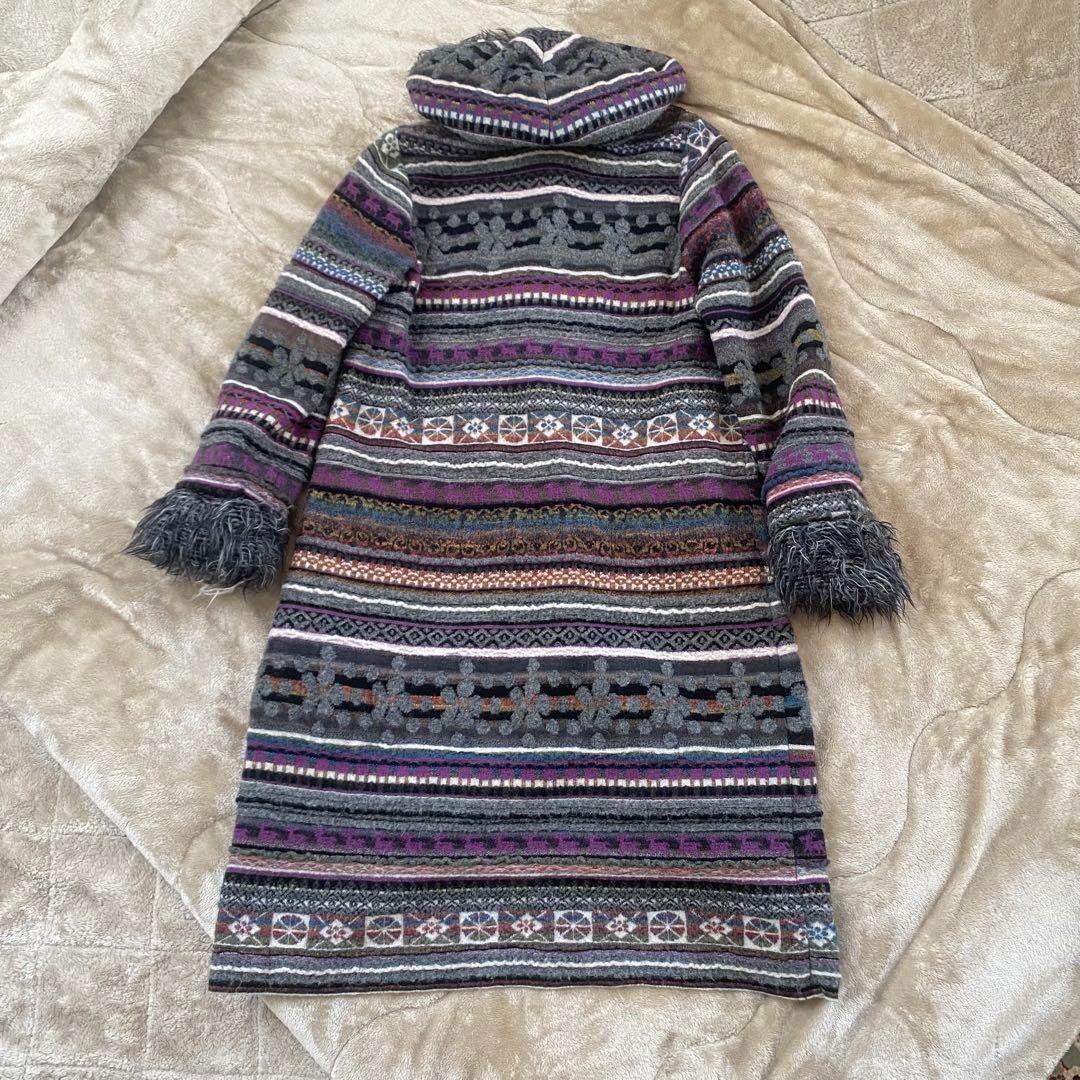 ジャケット・アウター mieajunar alpaca half coat M.&KYOKO M. KYOKO Hooded Knit Long Coat Mohair Alpaca japan