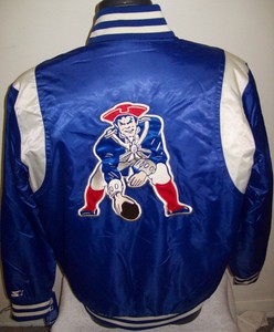 New England Patriots Throwback Starter Jacket S M L Xl 2x Blue Silver Ebay
