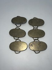 Vintage Flat Oval Metal Belt Buckle Lot x6