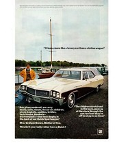 Buick Station Wagon Sportwagon Helly Hansen 1967 borsa barca a vela motori GM pubblicità stampa