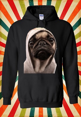 Pug Life Hund mürrisches Tier lustig cool Männer Frauen Unisex Top Hoodie Sweatshirt 355