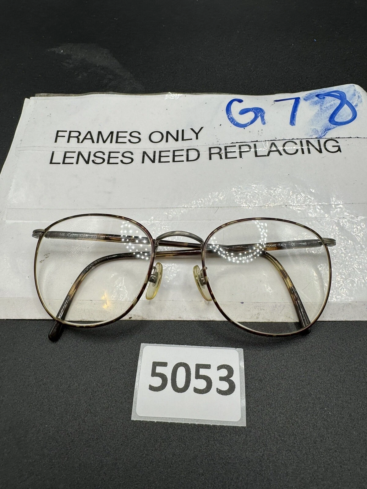 Calvin Klein havana 233 567 Round Rate Frame Eyeglasses 54 20