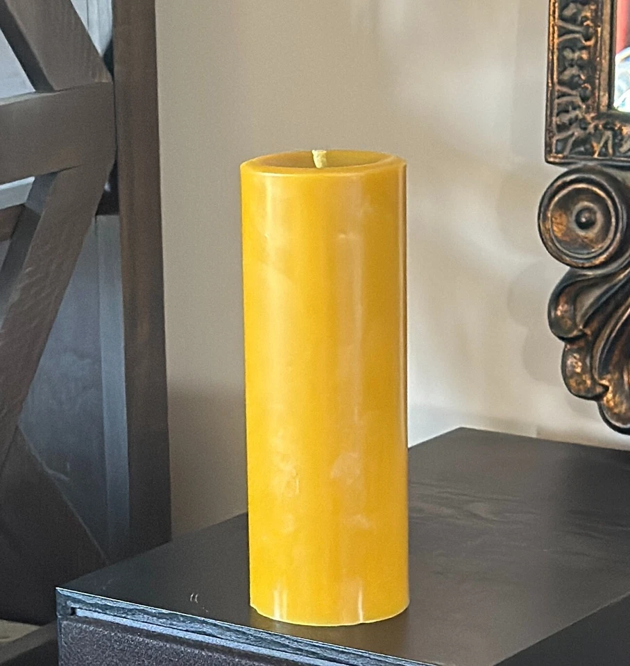 Свечи столовые из 100% чистого пчелиного воска ручной работы 100% хлопок фитиль толщина 3 дюйма - Изображение 4 из 4