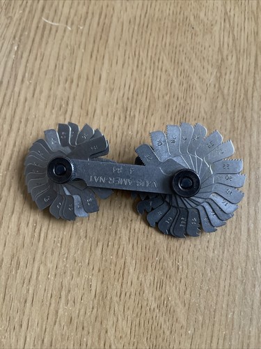 Medidor de paso de rosca medidor de paso de tornillo métrico v-us-amer-nat-4-84 - Imagen 5 de 10
