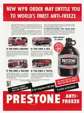 Eveready Prestone Anti Freeze Print Ad WWII Era National Carbon Company Inc 1943
