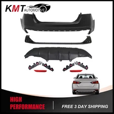 Rear Bumper Cover Kit w/ Valance Panel For 2019-23 Nissan Altima W/O Sensor hole