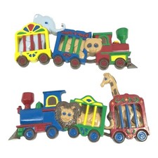 Burwood Circus Train Decorative Wall Hanging Set Animals Zoo Circus Nursery 2 Pc