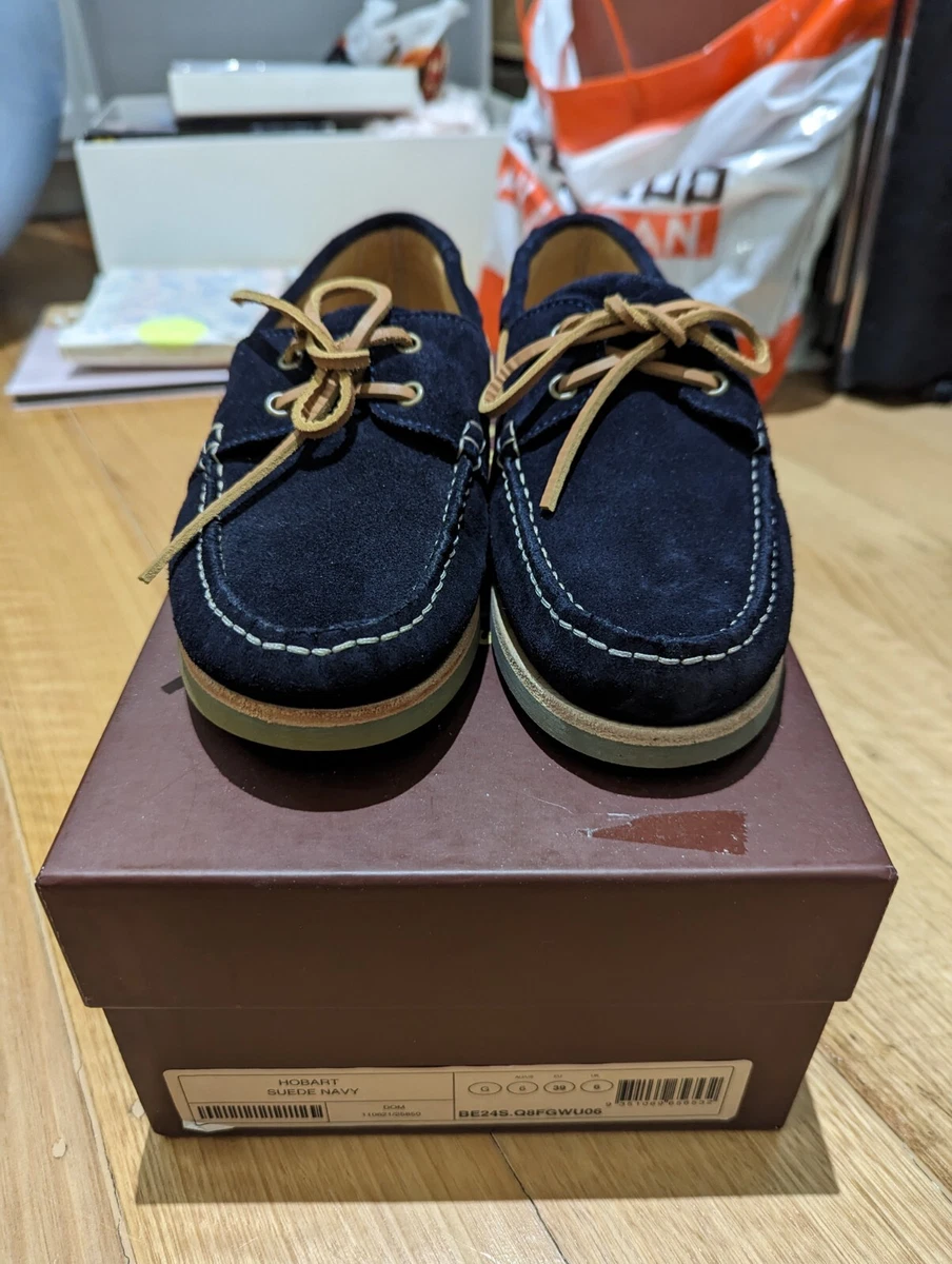 Brand New RM WILLIAMS Mens Navy Blue Boat Shoe Loafer size 6 RRP