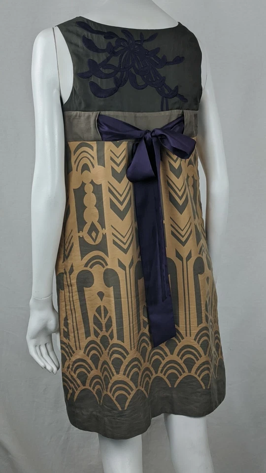 VESTIDO DE VERANO FLOREAT ANTHROPOLOGIE TOTALMENTE FORRADO SEDA Y ALGODÓN SIN MANGAS TALLA 4 Foto 3 de 4