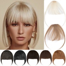 100% Remy Human Hair Extensions Clip In Thick Fringe Bangs Hairpiece One Piece