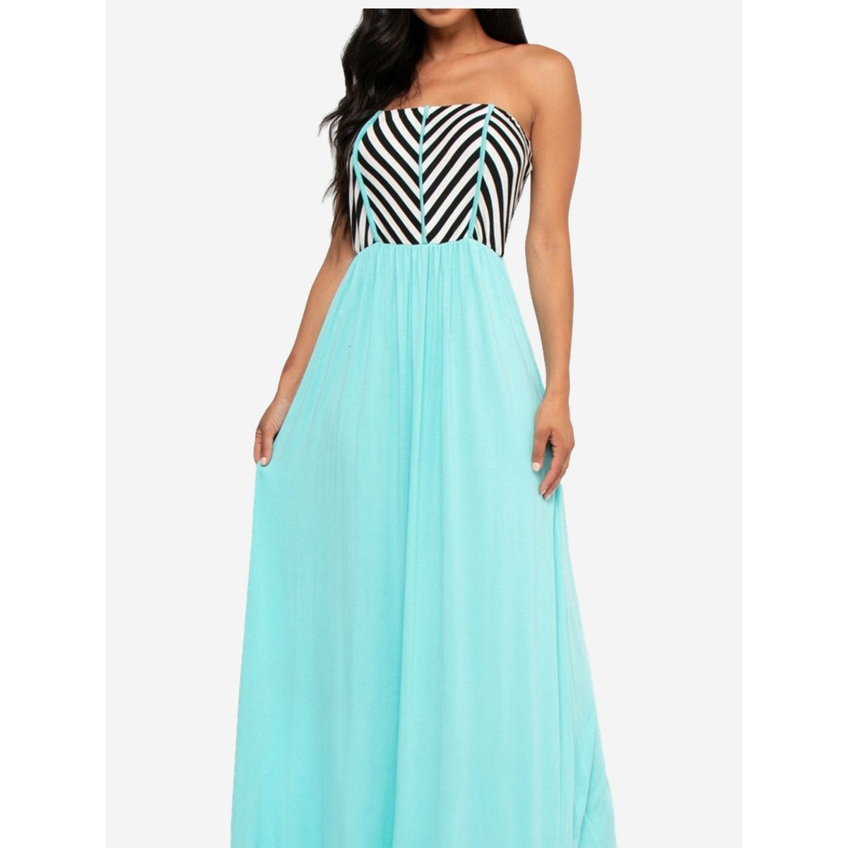 aqua strapless maxi dress Adara Corset Maxi Dress