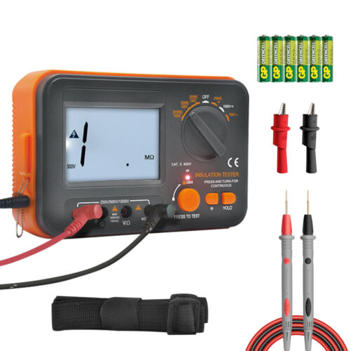 Digital Insulation Tester 250V/500V/1000V DC Voltage/Resistance/Continuity Test - Foto 1 di 7
