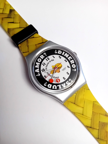 Swatch Standard Gent Sombrero GM143 1998 Vintage Orologio da polso Anni 90 NOS - Foto 3 di 10