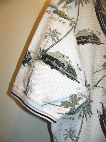 Boca Classic Men's Polo Sailboats, Palm Trees SIZE Medium - Picture 6 of 6