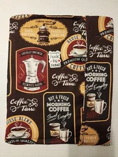 FREE Microwave Multi Purpose Large Potato Pouch Bag Hand Made Coffee Theme NEW