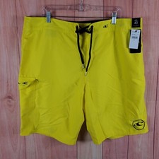 O'Neill Santa Cruz Solid 2.0 Mens Boardshorts 40 Yellow Polyester Swimwear