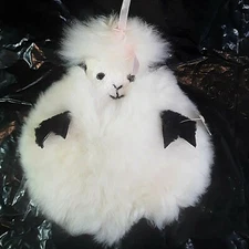 Girls Wool Sheepskin Lily Lamb Nursery Throw Pillow Cover Stash Plush White