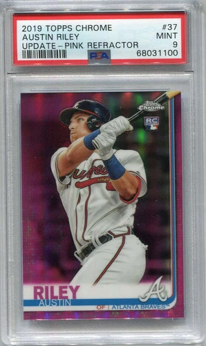 2019 Topps Chrome Update Pink Refractor 37 Austin Riley Rookie PSA 9 MINT