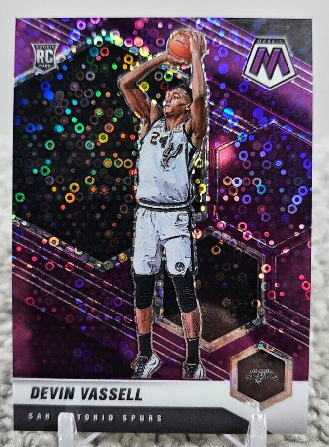 2020-21 Mosaic Purple Disco Prizm Devin Vassell Rookie RC # /50 Spurs # 221