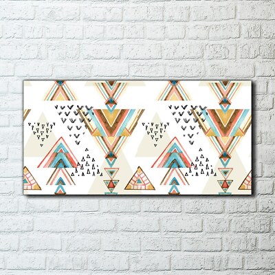 Canvas Wandbild Leinwand Bilder 100x50 Ethnisch Aquarell Dreiecke abstrakte