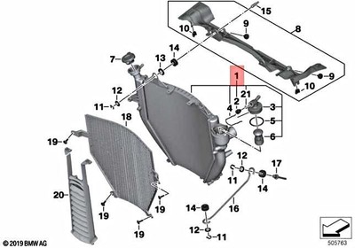 Genuine BMW K48 K61 0F53 0611 0F11 0612 0F12 0613 Radiator 