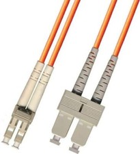 1 Meter Multimode Duplex Fiber Optic Cable 50/125 LC-SC Orange