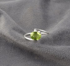 Green Peridot Gemstone 925 Sterling Silver Ring Handmade Jewelry Ring For Gift