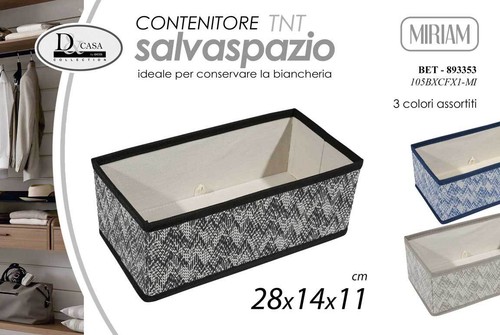 SCATOLA ORGANIZER CONTENITORE ARMADIO CASSETTI ACCESSORI TNT MIR ASS 28*14*11 cm - Foto 3 di 3