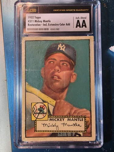 1952 Topps - High # Mickey Mantle #311 Rookie Card Centered Very Good