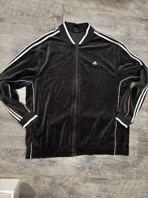 Vintage 2006 Adidas Originals Velour Track Jacket Velvet 2xl y2k Streetwear - Image 1 of 4