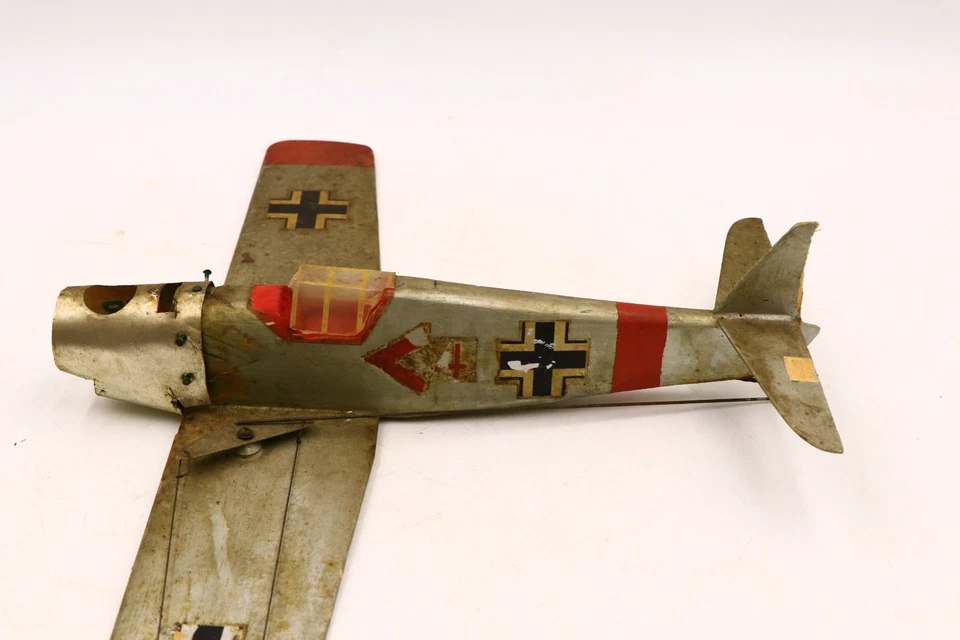 Vintage WWII Messerschmitt Balsa Control Line Aircraft As-Is 18" Me-Toy? - Image 4 of 4