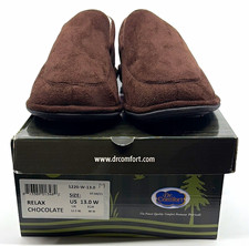 Dr. Comfort Relax Men's Brown Suede Slip-On Slippers Round Toe US 13 W