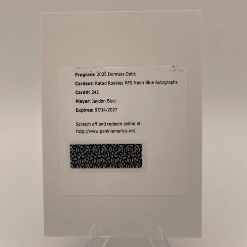 2025 Donruss Optic Jaydon Blue Neon Blue (RAW)