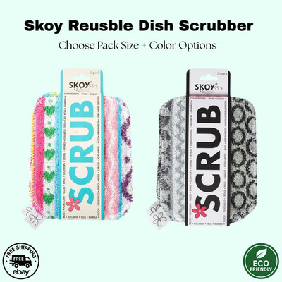 Skoy Scrub Reusable Dish Scrubber | Non Scratch Kitchen Cleaning Pad Multi Pack