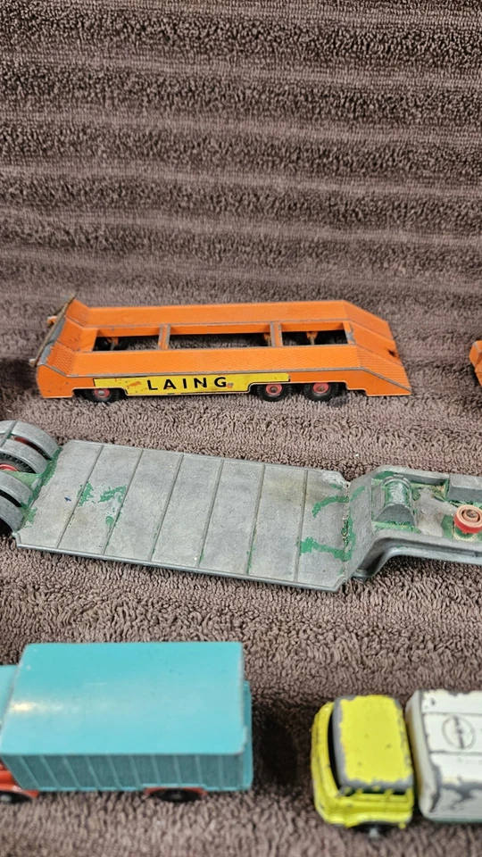 Lote De 13 Camiones DieCast Usados Lesney Inglaterra Años 60 De Colección, Remolques, Equipo FOTOS Foto 4 de 4