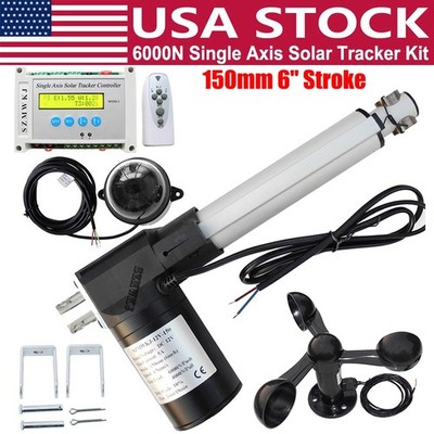 6000N Single Axis Solar Tracker +Controller +12V 6'' Linear Actuator +Wind Sensor