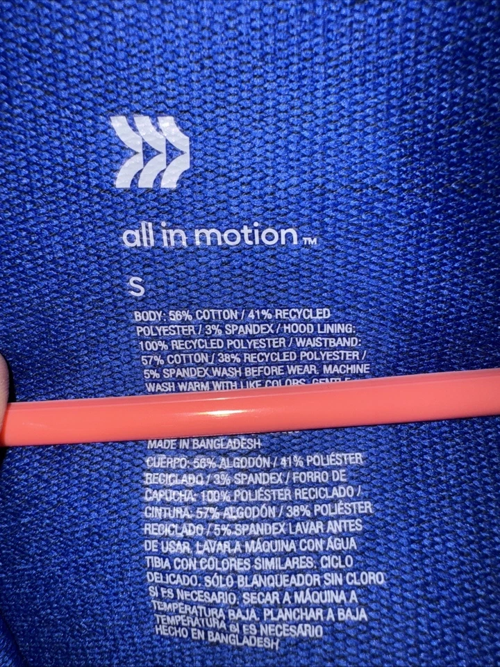 Sudadera con capucha All In Motion azul cremallera completa para niños talla S 6/7 Target nueva con etiquetas Foto 2 de 4