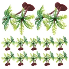  36 Pcs Mini Trees for Crafts Miniature Palm Coconut Model Artificial