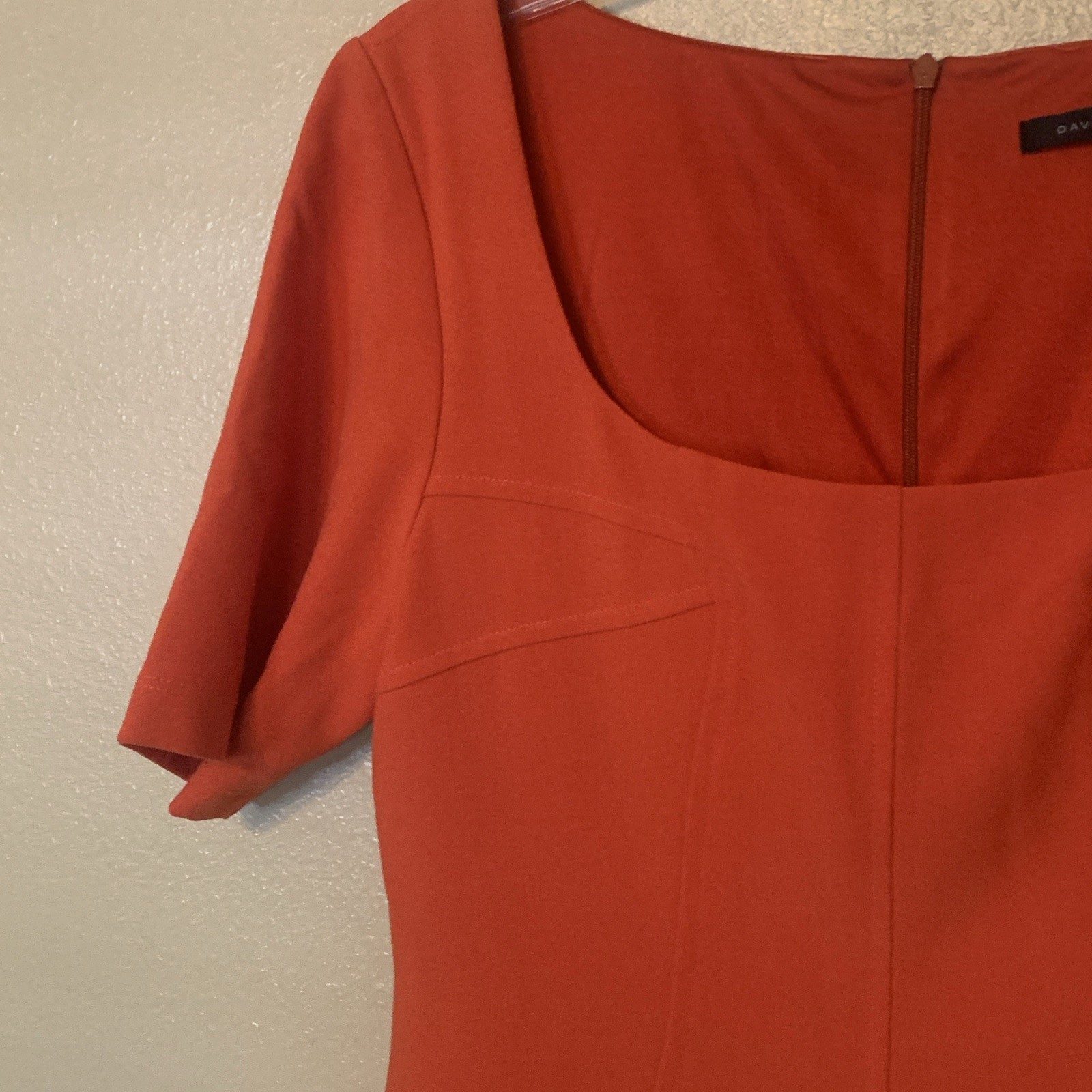 David Meister Women's Seamed Sheath Dress Size 10 Blood Orange