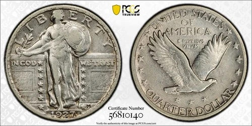 1927 Standing Liberty Quarter - PCGS Genuine XF Detail Cleaned