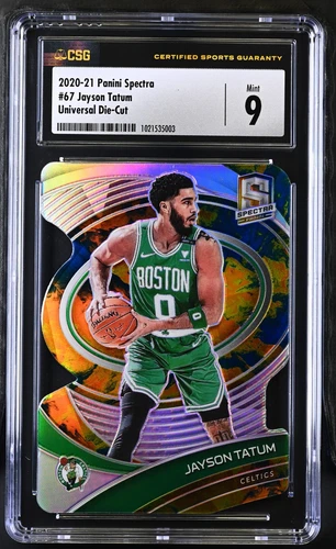 2020-21 Panini Spectra Jayson Tatum #67 Universal Die-Cut SSP 8/8 CGC 9