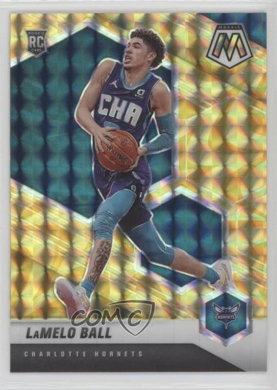2020-21 Panini Mosaic Rookie Reactive Yellow Prizm LaMelo Ball #202 Rookie RC