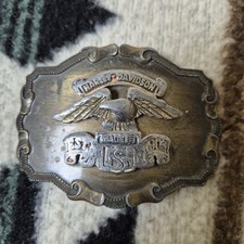 Vintage Harley Davidson Biker Motorcycle Eagle Belt Buckle USA -Missing Back-