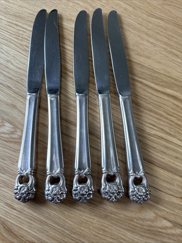 5 Vintage 1847 Rogers Bros ETERNALLY YOURS Dinner Knives Silverplate - Picture 7 of 7