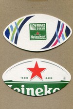 HEINEKEN IRB, Partner Coppa del Mondo di Rugby 2015. TAPPETINO BIRRA, SOTTOBICCHIERE, SOUS-BOCK.