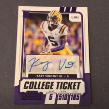 2021 Contenders Draft Picks College Autograph Rookie Kary Vincent Jr. LSU