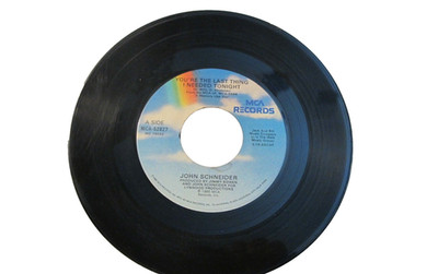 45 RECORD - JOHN SCHNEIDER - YOU'RE THE LAST THING I NEEDED TONIGHT       