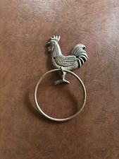 Cast Iron farmhouse deco Rooster towel holder