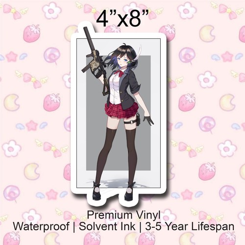 Anime Gun Girl Car Bumper Sticker Wink Waifu Cute Sexy Anime Girl | eBay